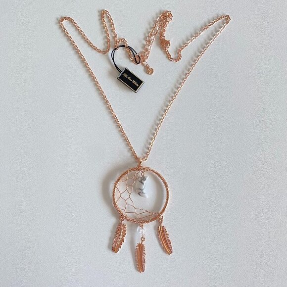 FAC Sleep Soundly Dream Catcher Necklace Rose Gold Tone​ - Picture 3 of 8